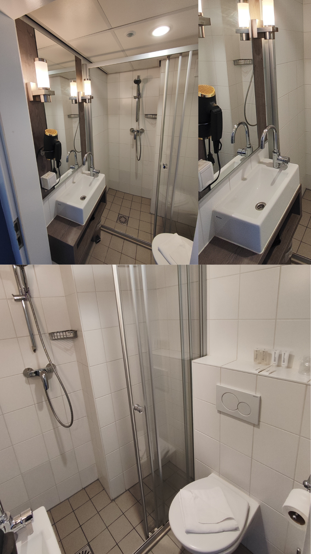 Andante an Zee Hotel Scheveningen - Sonnenuntergang vor der Tür scheveningen hotels.de hotelreview andante hotel scheveningen badezimmer ansicht dusche waschbecken föhn