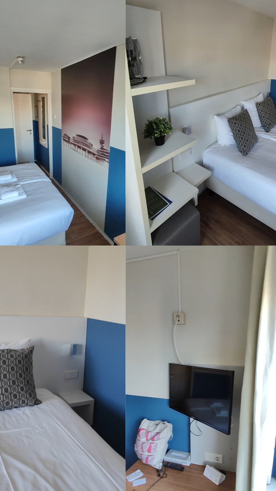 Andante an Zee Hotel Scheveningen - Sonnenuntergang vor der Tür scheveningen hotels.de hotelreview andante hotel scheveningen doppelzimmer doppelbett zimmeransicht
