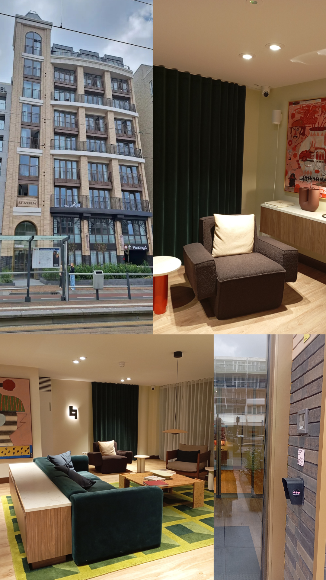 Numa The Hague Scheveningen- Strandurlaub im Aparthotel scheveningen hotels.de numa the hague scheveningen aussenansicht lobby gepäckaufbewahrung digitaler check in